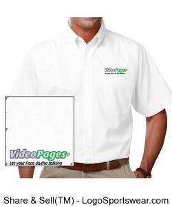 VideoPages White Short-Sleeve (1) Logo - Logo on Left Chest Area only. Design Zoom
